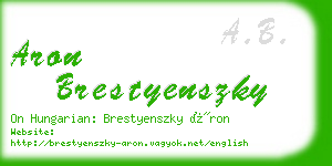 aron brestyenszky business card